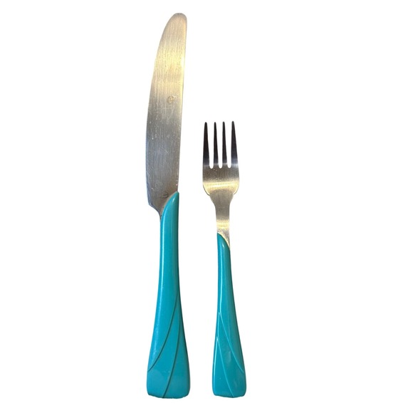 Fiesta Other - Fiesta Turquoise Swirl 1 Knife and 1 Fork Stainless Steel